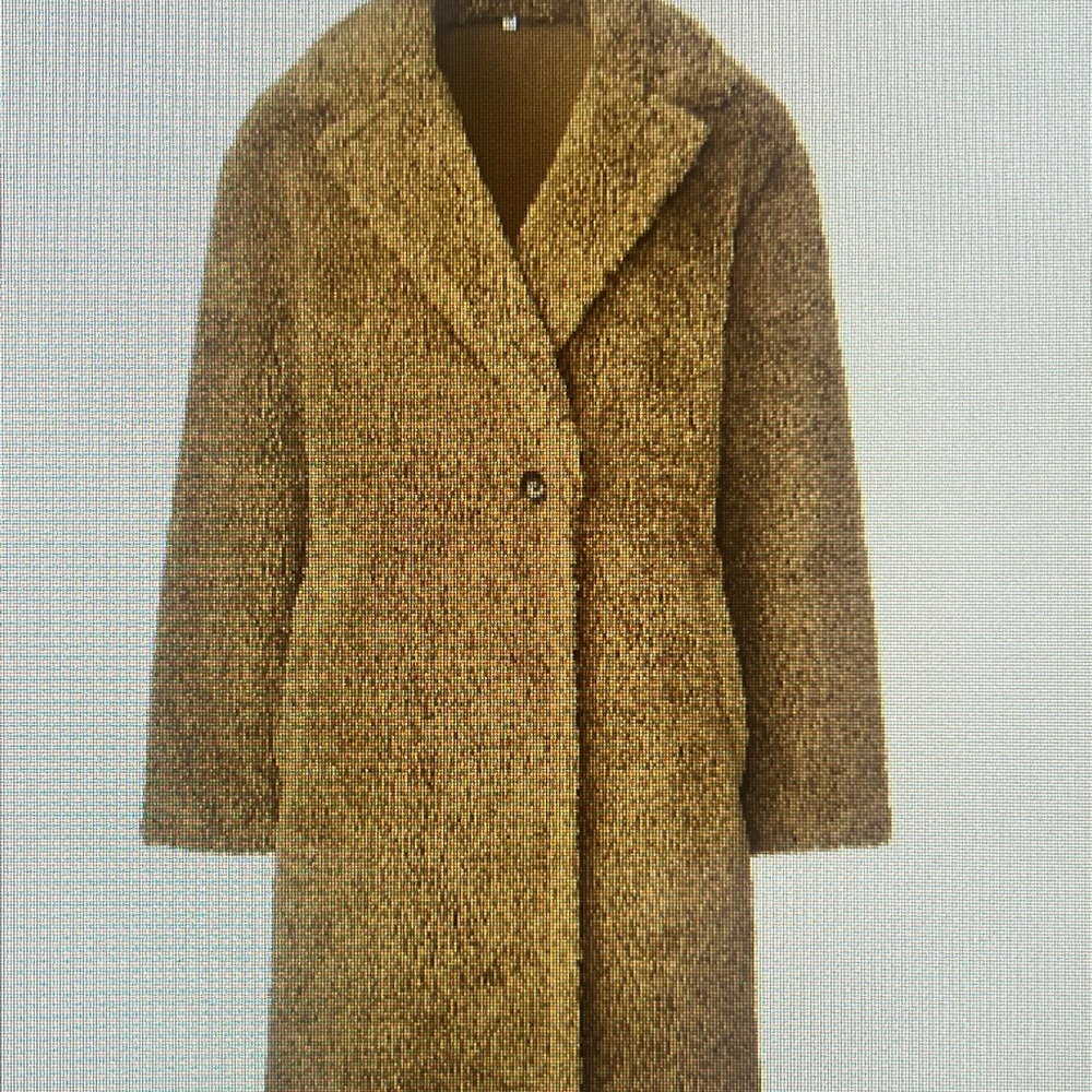 Brown Teddy Jacket with Plush Fabric and Oversized Fit